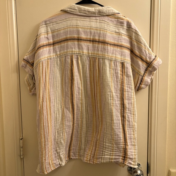 Sonoma 100% Cotton Summer Lightweight Striped Pastel Top XL - Picture 2 of 6